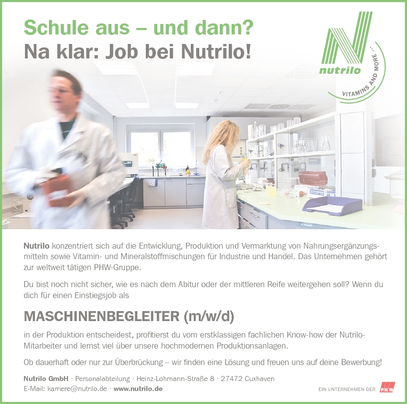 Nutrilo GmbH Karriere bei der Nutrilo GmbH